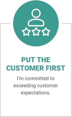 Put the Customer First – I’m committed to exceeding customer expectations.