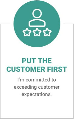 Put the Customer First – I’m committed to exceeding customer expectations.